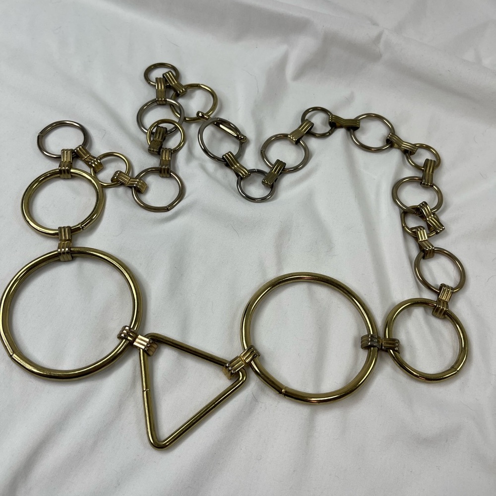 Vintage Gold Tone Geometric Belt